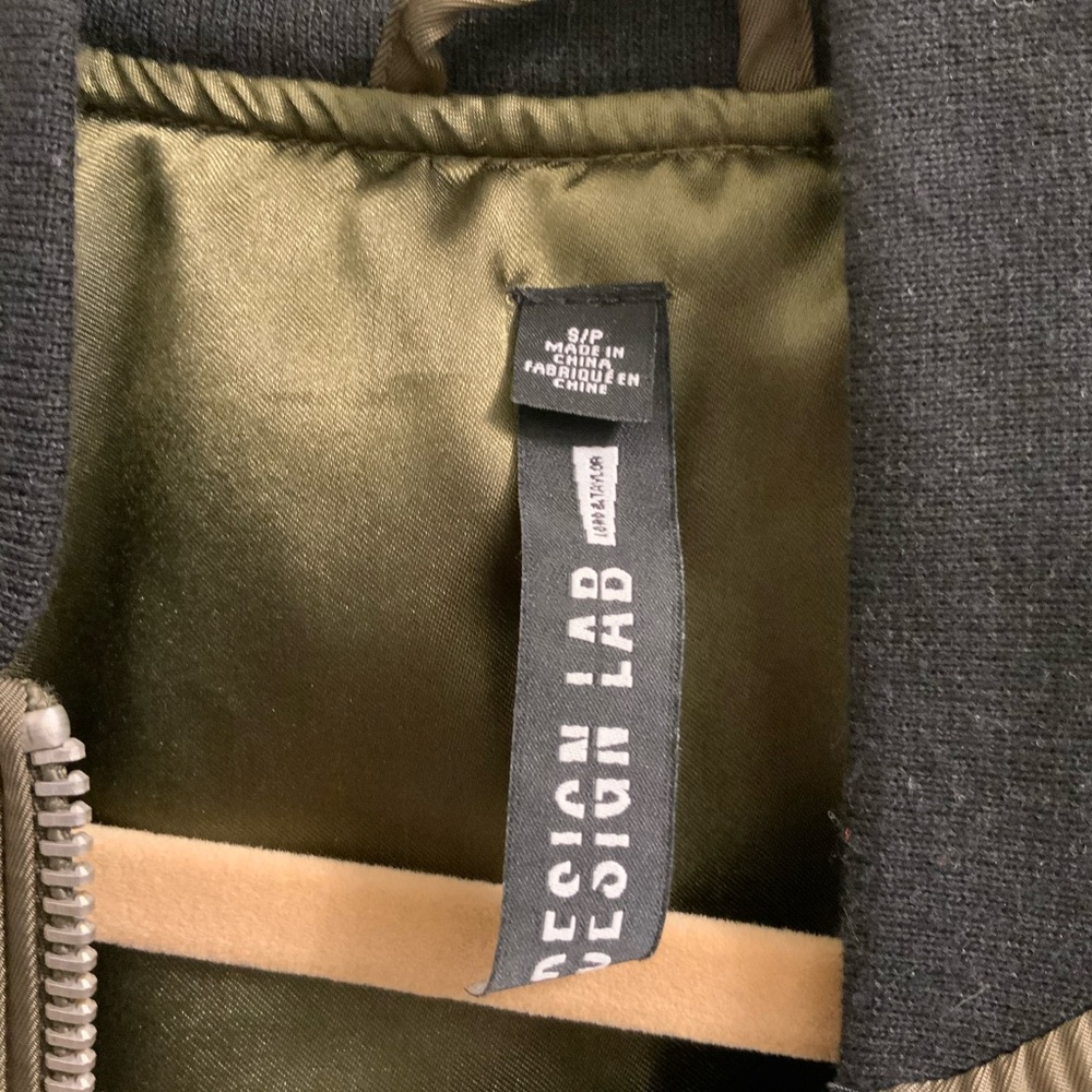 Design Lab Army Green Bomber Jacket - image 7